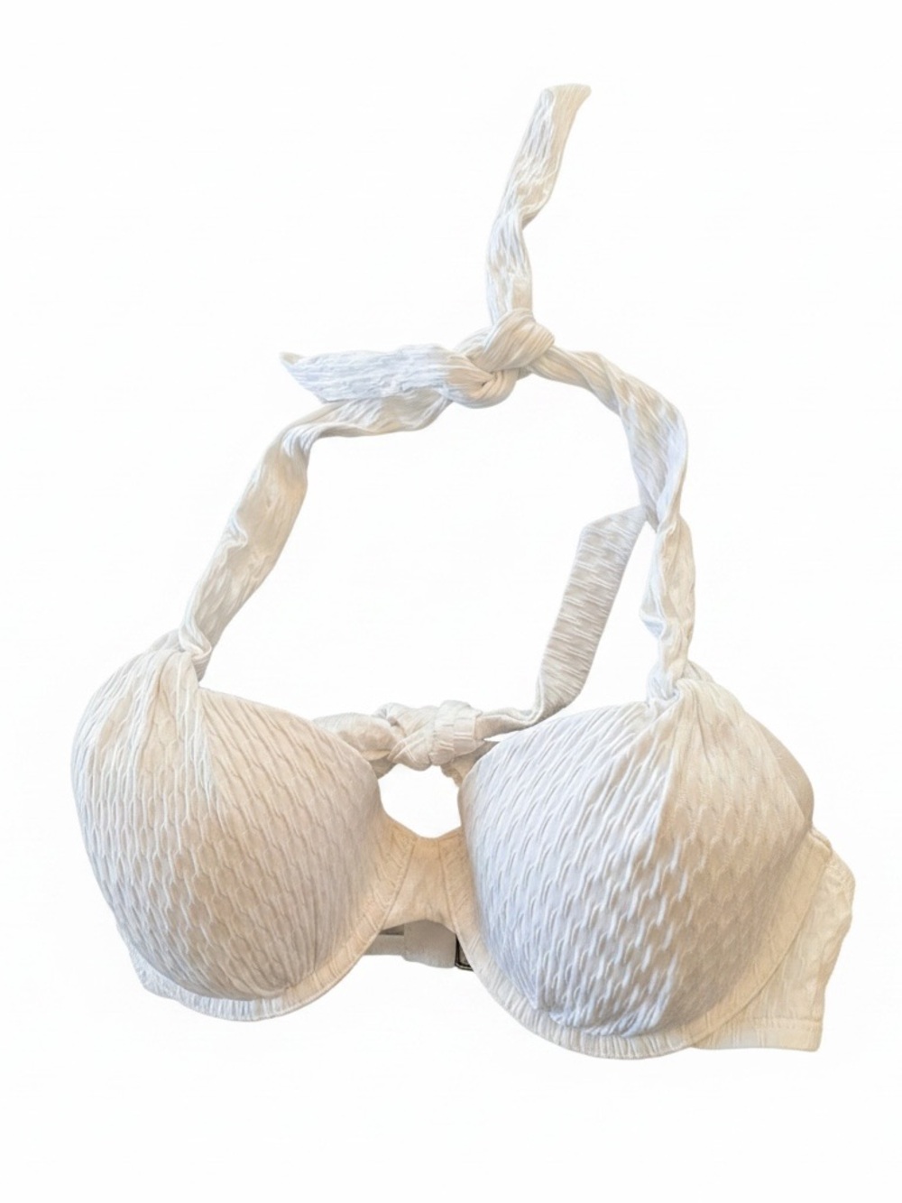NWT Textured Halter Push-Up Bikini Top - SEASHELL Color